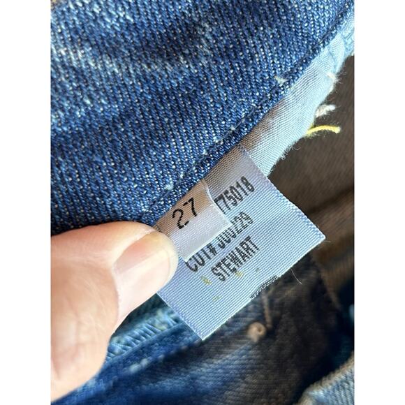 Joe’s Stewart Thick Stitch Flare Raw Hem Jeans vtg Rare! Series Read Blue sz 27 - Picture 7 of 10